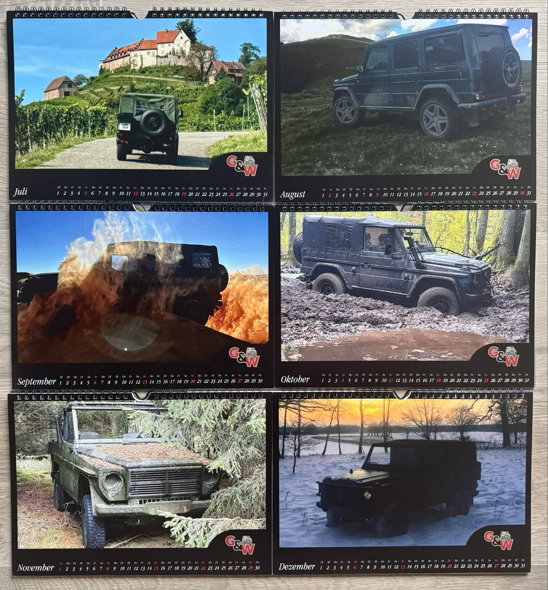 Mercedes G GE GD Kalender 2026 G-Klasse W460 BM461 463 464 465  DIN A4 G&W Gelän