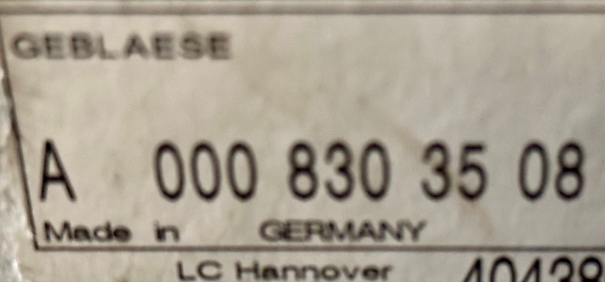 Mercedes G Klasse Wolf 24V Gebläsemotor Original MB A0008303508