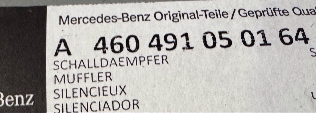 Mercedes G Klasse A460491050164 Schalldämpfer 250GD 290GD 300GD 230G 230GE