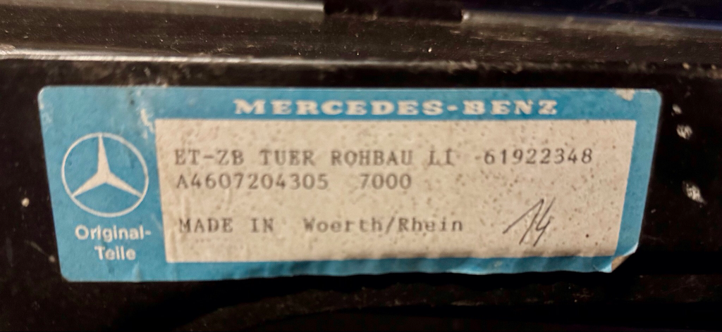Mercedes G Klasse A4607204305 Tür Vorne Links Fahrertür Rohbautür W460 Neuwertig