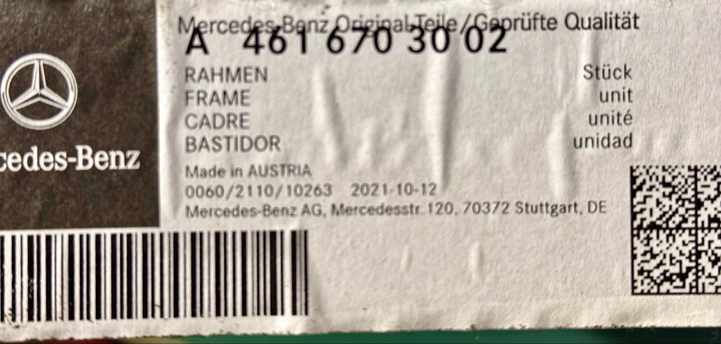 A461 670 30 02 Mercedes G Wolf Scheibenrahmen Neu Rahmen Frame Windshield New