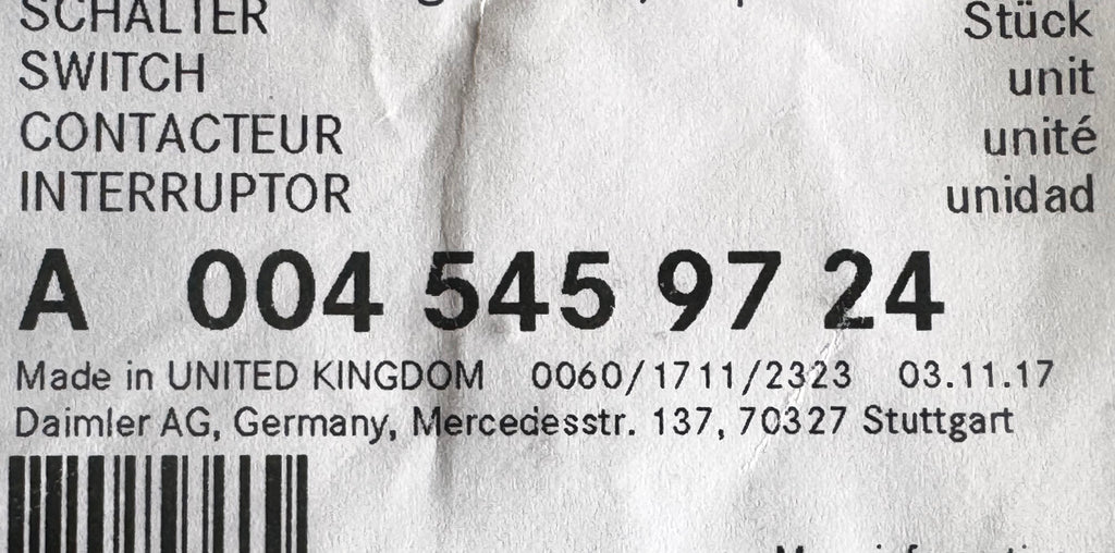Schalter A00045459724 Mercedes G Klasse Warnblinkschalter Wolf W461 Neu